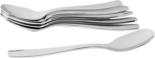 Vista 3 de A Di Alessi "Knifeforkspoon" - Cuchara de postre de 6 1/2 pulgadas, esmalte de espejo, juego de 6