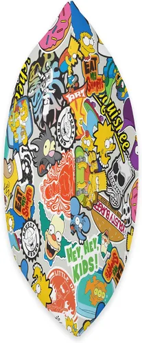 Vista 2 de 20th Century Television The Simpsons - Almohada de collage con calcomanías, 16.0 x 16.0 in, multicolor