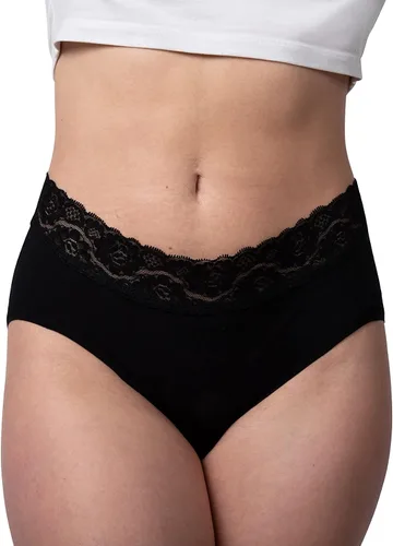 Vista 2 de Organic Signatures Bragas de algodón orgánico para mujer, cintura de encaje
