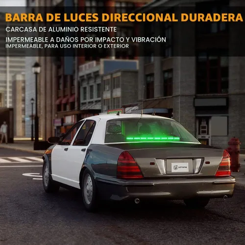 Vista 4 de Xprite Barra de luz estroboscópica LED de 35.5 pulgadas con 21 patrones de flash y soporte de ventosa, barra de luz de precaución para cubierta