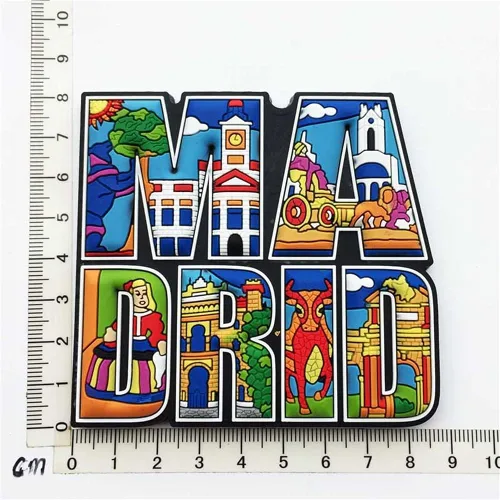 Vista 5 de Madrid España - Imán para nevera, regalo, decoración de cocina para el hogar, colección de pegatinas magnéticas