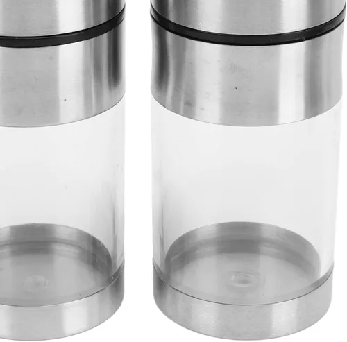 Vista 9 de 4 recipientes de condimentos para encimera, de acero inoxidable 304, tarros de especias para condimentos, botellas de especias con soporte base