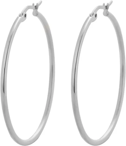 Vista 23 de Edforce - Aretes de acero inoxidable tipo argolla (20-60 mm de diámetro)