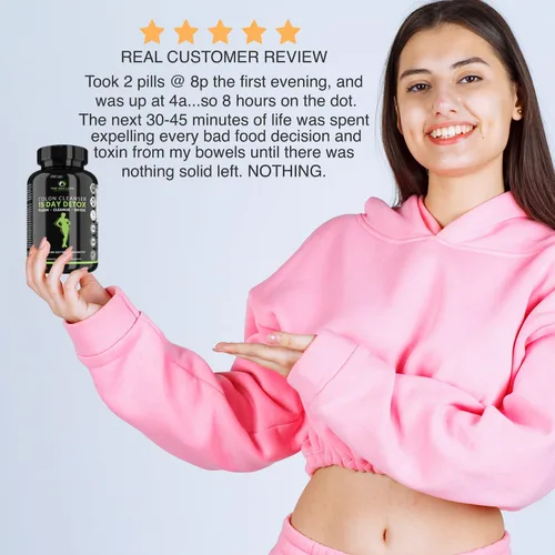 Vista 7 de Limpiador de colon Detox. Premium 15 días de acción rápida de desintoxicación píldoras de dieta, probióticos, fibra, laxantes naturales para aliviar