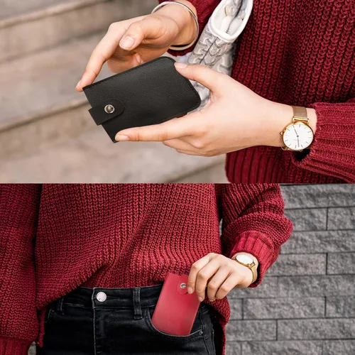 Vista 3 de huxihom Cardcarie - Organizador extraíble para tarjetas de crédito, 3 unidades, tarjetero para mujeres, cartera para tarjetas de crédito, cartera