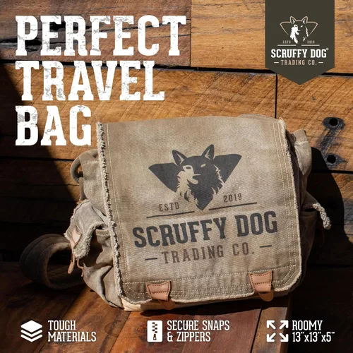 Vista 4 de SCRUFFY DOG Pack Bolso de mensajero vintage y gorra de béisbol de mezclilla premium para hombres y mujeres - Bolso de lona duradero, bolso cruzado
