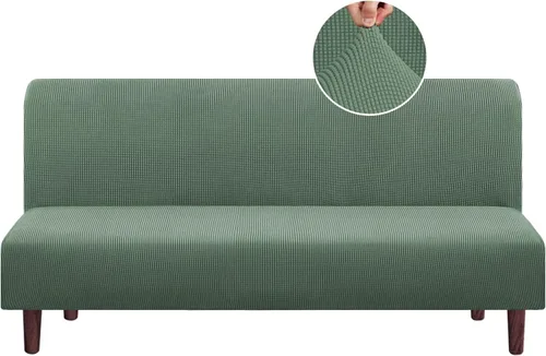 Vista 13 de PrinceDeco Funda elástica sin brazos para futón, funda deslizante para futón, funda para sofá de tamaño completo y cama de sofá de tamaño queen
