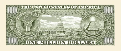 Vista 3 de American Art Classics Paquete de 50 - Billetes tradicionales de un millón de dólares - No es moneda real