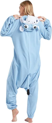 Vista 4 de SimZoo Adult Animal Onesie Pajamas, Men and Women's Animal Cosplay Costume Sleepwear, One-Piece Unisex Homewear