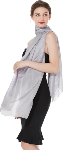 Vista 2 de BEAUTELICATE Bufanda sedosa, chales ligeros y envolturas para vestido de noche, boda, fiesta, novias, mujeres, varios