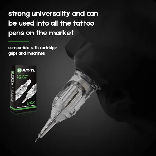 Vista 3 de Rayyl Cartucho de agujas de tatuaje 40PCS mezclado 1205RM 1207RM 1209RM 1211RM para principiantes y artistas experimentados