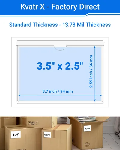 Vista 61 de 30 PCS Clear Self Adhesive Plastic Label Pockets, Top Loading Business & Library Index Card Holders, Peel and Stick Sleeves for Storage Bins, Totes
