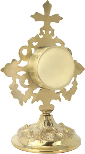 Vista 5 de Needzo Monstrance de latón adornado, Relicario para la Sagrada Eucaristía, 5.75 x 9 pulgadas