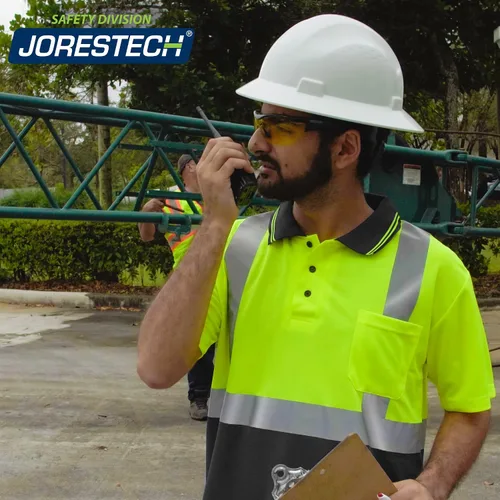 Vista 5 de JORESTECH Polo de seguridad con diseño de poliéster para ocultar las manchas y bolsillo cosido en el pecho