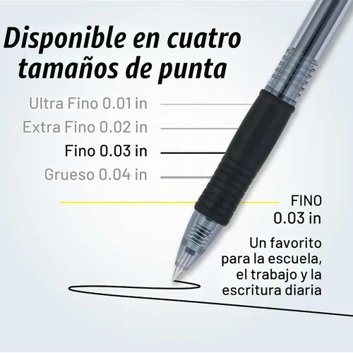 Vista 5 de Pilot G2 Premium 31020 - Bolígrafos de gel de punta fina, tinta negra, 12 unidades De tinta negra