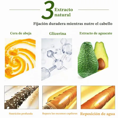 Vista 6 de Barra de cera para el cabello, barra de cera para el cabello, cera para cabello Flyaways Gel Stick no graso para cabello volador y encrespamiento