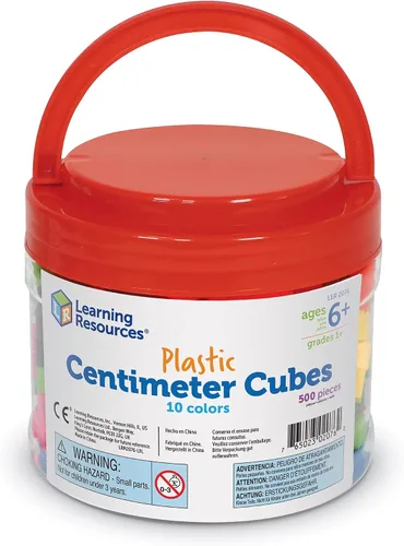 Vista 2 de Learning Resources Cubos de Centímetro - Edades 6+ Juguetes de Contar y Clasificar para Niños, Manipulativos Matemáticos, Habilidades Motoras Finas