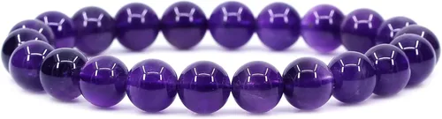 Vista 43 de Keleny Gem - Pulsera elástica de piedras semipreciosas con cuentas redondas de 8 mm, 7 pulgadas, unisex Ágata de encaje azul de grado A