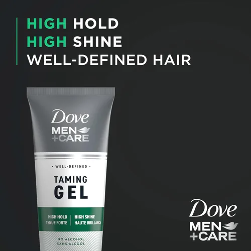 Vista 3 de DOVE MEN + CARE Gel de peinado de 3 unidades de gel para domar el cabello para una sujeción fuerte, producto de peinado para un cabello más grueso