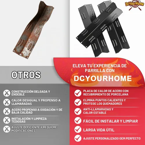 Vista 6 de Placa de calor para parrilla de gas gourmet real y exterior seleccionada