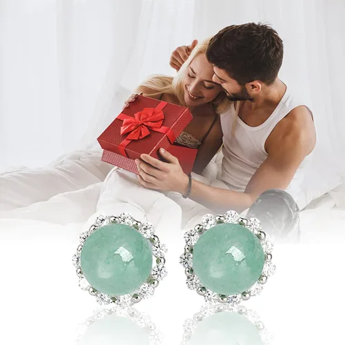 Vista 56 de Jade Earrings Studs,Green Jade Earrings for Women,925 Sterling Silver Earrings Studs for Sensitive Ears,Handmade Jade Earrings for Birthday
