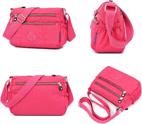 Vista 3 de MINTEGRA Bolso de hombro para mujer, bolso cruzado impermeable, bolso de viaje de nailon ligero