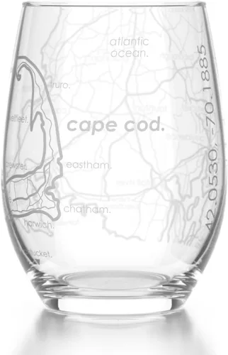 Vista 27 de Well Told Copa de vino sin tallo grabada con mapa de Atlanta, Georgia (15 oz, transparente) - Mapa de ciudad grabado, vaso personalizado, regalos
