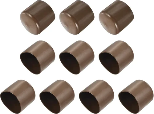 Vista 109 de uxcell 10 tapas de goma para extremos de 0.591 in de identificación, tapa de extremo redondo, protectores de rosca de tornillo, color negro
