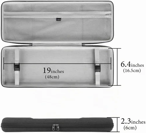 Vista 4 de Geekria Funda de teclado de tamaño completo, funda rígida de transporte de viaje para computadora de 108 teclas, teclado mecánico compatible
