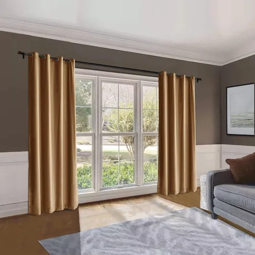 Vista 9 de Fcosie Cortinas de terciopelo marrón tabaco de 120 pulgadas de largo, panel de cortina con ojales en la parte superior, cortinas de oscurecimiento