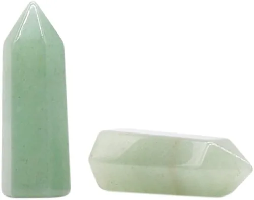 Vista 6 de LE SKY 8 piezas de piedras decorativas naturales hexagonales con forma de varita curativa ágata de cristal curativo piedras energéticas para joyería