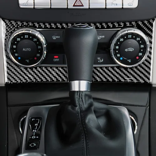 Vista 4 de Fibra de carbono, para accesorios Mercedes Benz, adhesivo central para panel de control para Mercedes Benz Clase C W204 2010-2013, decoración
