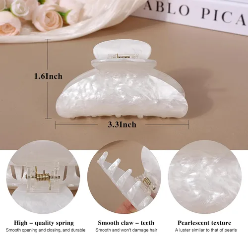 Vista 2 de 10 pinzas para el cabello medianas para cabello grueso/fino, agarre fuerte, antideslizante, pinza de mandíbula para el cabello, accesorios