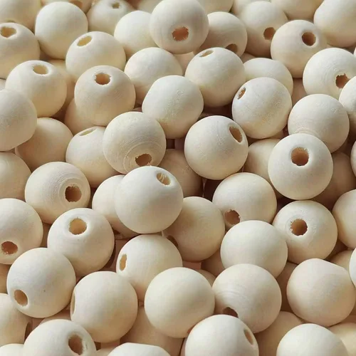 Vista 13 de 600 cuentas de madera natural de 0.472 in, cuentas de madera redondas sin terminar para manualidades, guirnaldas, decoración de vacaciones, joyería