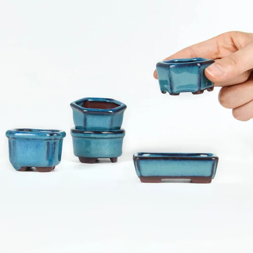 Vista 2 de Maceta Bonsai Suculenta 1.8"(4.5cm) 10 Mini Macetas Esmaltadas