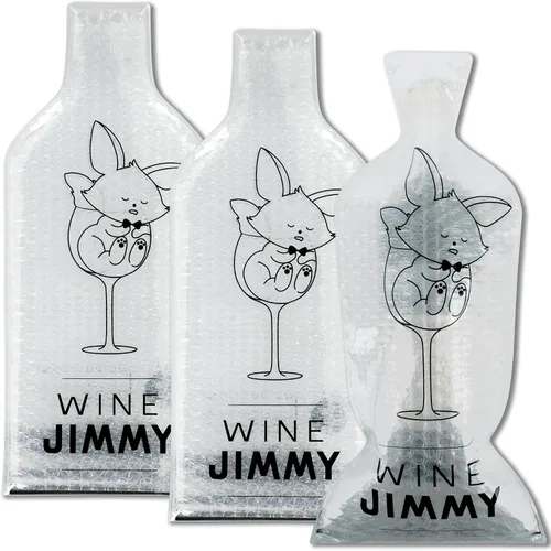Vista 10 de JIMMY THE FOX Bolsas de vino reutilizables para viajes Paquete de 3 Funda protectora duradera de triple capa A prueba de fugas y resistente a