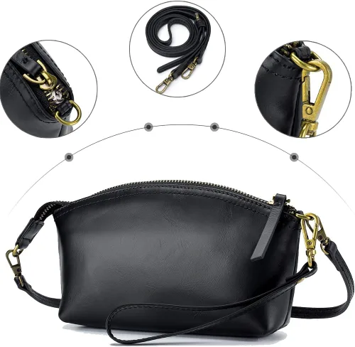 Vista 7 de Monederos pequeños para mujer, bolsos cruzados de cuero, monederos de pulsera, bolso de mano pequeño