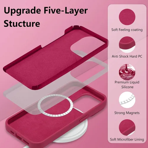 Vista 33 de Funda magnética de silicona para iPhone 13 Pro, color blanco antiguo [Compatible con Magsafe] [Forro de microfibra suave antiarañazos], funda