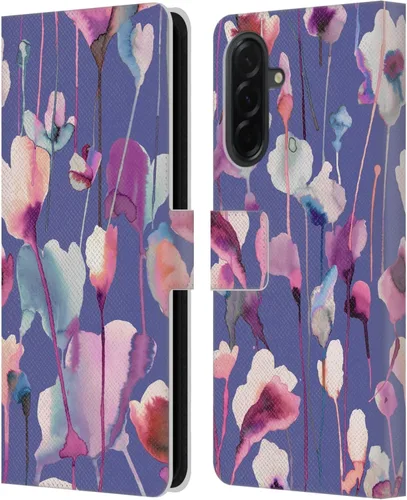 Vista 167 de Head Case Designs Officially Licensed Ninola Abstract Poppies Lilac Floral Leather Wallet Case Compatible with Samsung Galaxy A07 4G