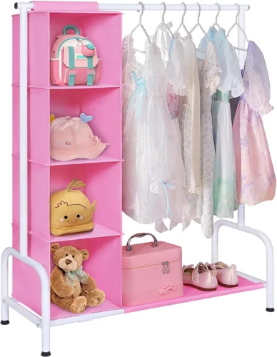 Vista 13 de Univivi Perchero para Ropa de Niños con Organizador Colgante, Almacenamiento de Vestidor Infantil para Colgar Ropa, Armario Guardarropa para Niños