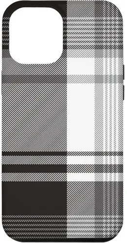 Vista 26 de Black White Grey Plaid Winter Fall Halloween Pattern Design Case for iPhone 17