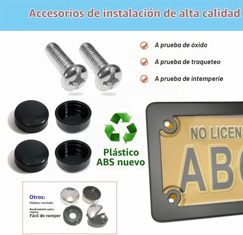 Vista 7 de FBJTDQ Marco de matrícula de motocicleta y cubierta protectora de burbujas