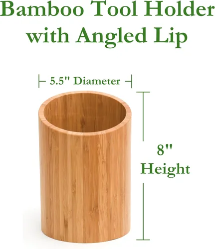 Vista 2 de Lipper International 8827 Soporte para herramientas de cocina de madera de bambú, 5-1/2 "x 8