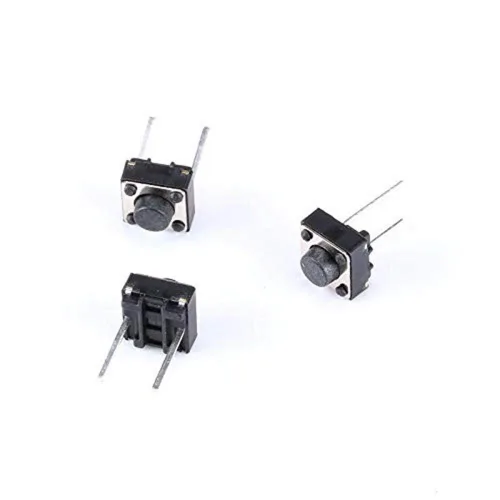 Vista 2 de DAOKI Interruptor de botón táctil de 2 pines DIP 0.236x0.236x0.197 in PCB momentáneo táctil táctil interruptor de botón de 100 Uds