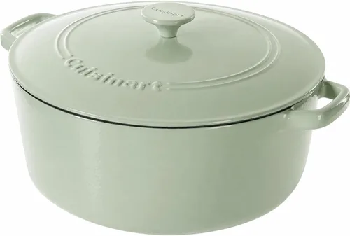 Vista 21 de Cuisinart Freidora de pollo de hierro fundido de 12 pulgadas con tapa, capacidad de 4.5 cuartos de galón, interior esmaltado de porcelana, apta