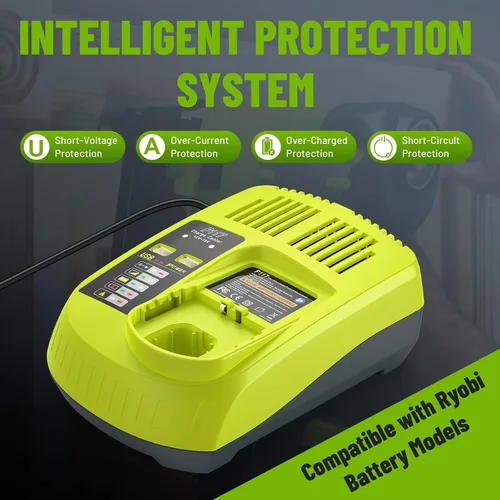 Vista 4 de Paquete de 2 baterías de repuesto P103 de 18 V 3000 mAh y cargador de repuesto de batería P117 de 12 V-18 V, compatible con Ryobi P100 P102 P104