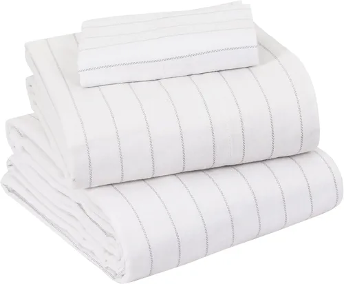 Vista 45 de Sleepdown Juego de sábanas de franela de algodón 100 % de 160 GSM - Gris escarcha, individual