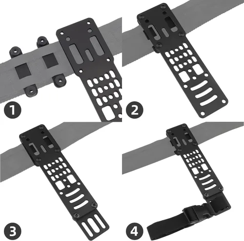 Vista 2 de Adaptador de pistola modular de metal, pata de caída, ajustable, placa de extensión colgante compatible con QLS/G-Code/Blackhawk para táctica Negro