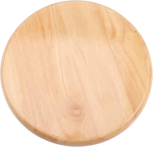 Vista 5 de Housoutil Taburete redondo de madera de repuesto, 4 piezas, parte de asiento para decoración del hogar, diseño resistente para cocina y comedor