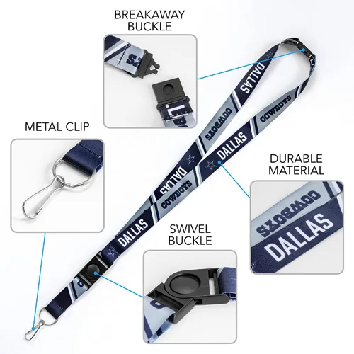 Vista 3 de Rico Industries NFL Football Cordón de Seguridad con Separación de Seguridad Premium Unisex para Adultos de 18" x 1